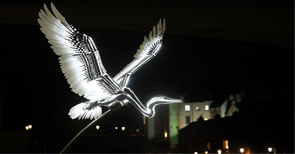 Heron by Jon Voss at Lumiere Durham 2017